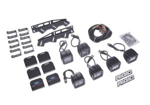 Ford F-150 Raptor LED Fog Light Kit - Ford Racing - Off-Road, Includes 2 Ford Performance Lens Covers, 4 RIGID Branded Lens Covers, 2 D-Series SAE, 2 D-Series Spot, and 2 Rigid D-Series Flood - `17-`20